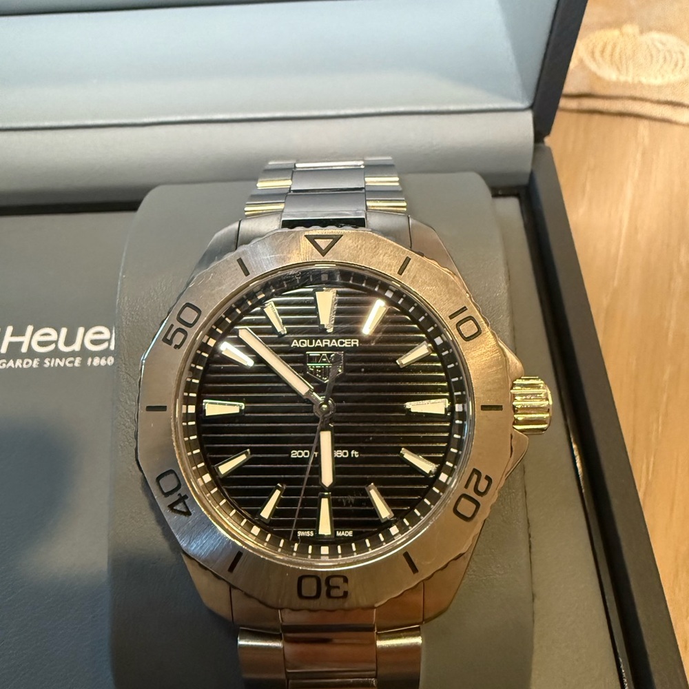 Tag Heuer Aquaracer with Black and Silver Tones